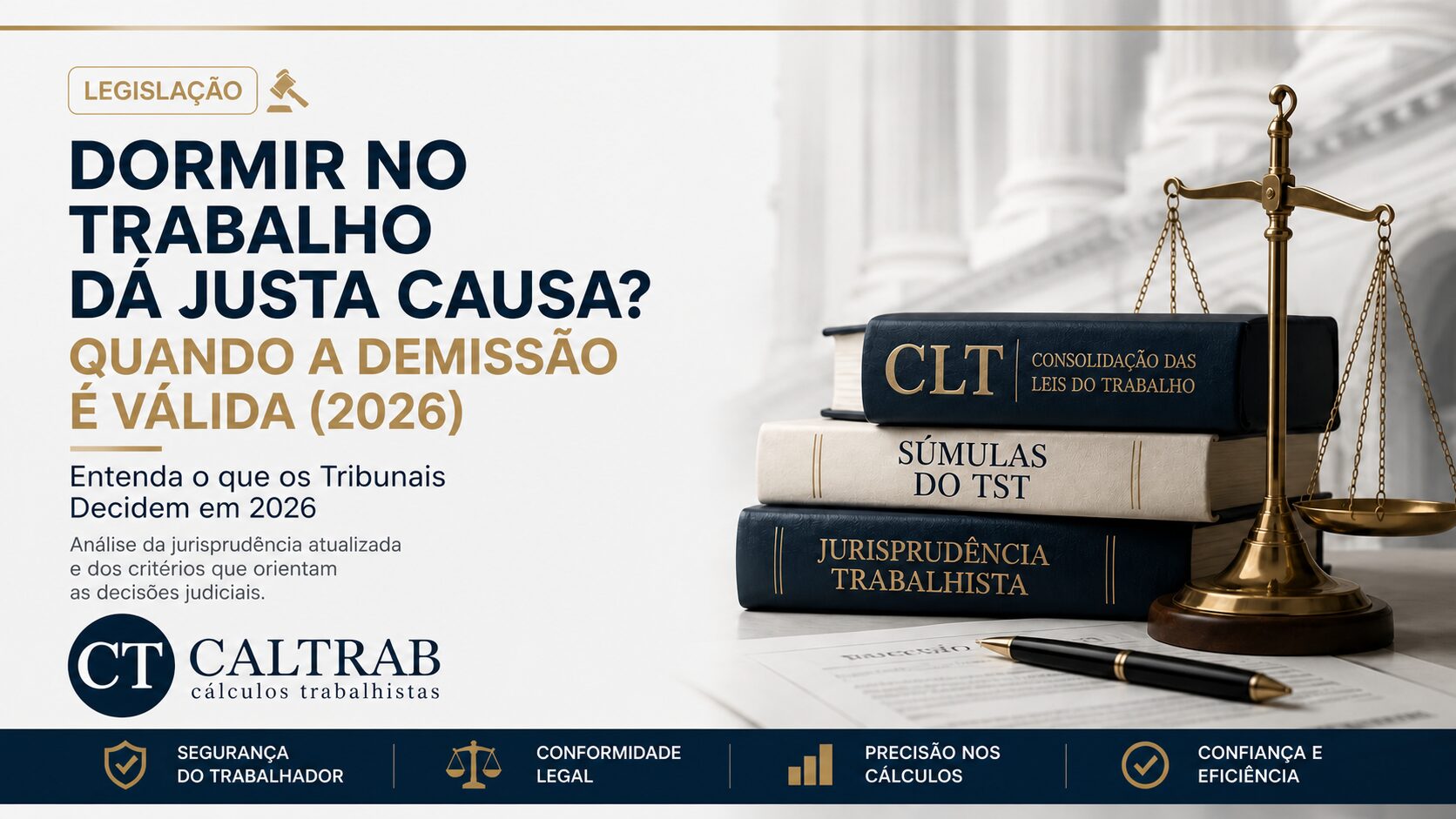 Justa causa por dormir no trabalho segundo a jurisprudência trabalhista em 2026 CALTRAB